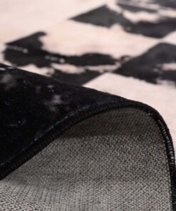 Wasbare loper - Rosalie wit/zwart - close up, thumbnail Wasbare loper - Rosalie wit/zwart - close up, thumbnail