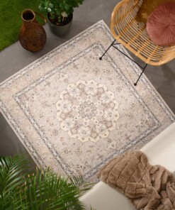 Buitenkleed vierkant Vintage - Valenca Nova beige/lichtgrijs - sfeer