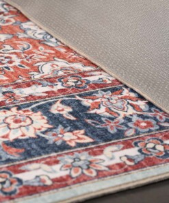 Vintage buitenkleed - Valenca Nova saliegroen/rood - close up, thumbnail