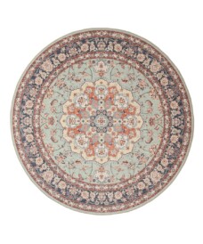 Rond Vintage buitenkleed - Valenca Nova saliegroen/rood - overzicht, thumbnail Rond Vintage buitenkleed - Valenca Nova saliegroen/rood - overzicht, thumbnail