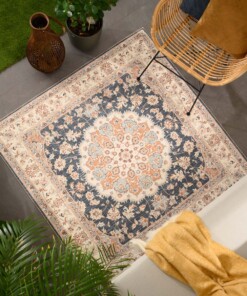 Buitenkleed vierkant Vintage - Valenca Nova goud/blauw - sfeer