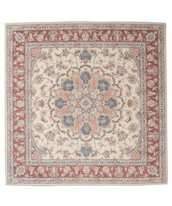 Buitenkleed vierkant Vintage - Valenca Nova crème/rood - overzicht