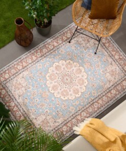 Vintage buitenkleed - Valenca Nova lichtblauw/beige - sfeer