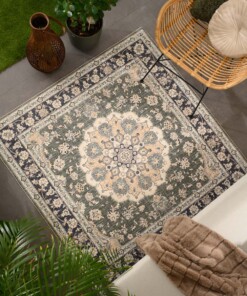 Buitenkleed vierkant Vintage - Valenca Nova donkergroen - sfeer