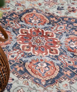 Vintage buitenkleed - Valenca Fino groen/blauw Vintage buitenkleed - Valenca Fino groen/blauw