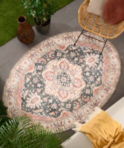 Buitenkleed ovaal Vintage - Valenca Fino groen/rood - sfeer