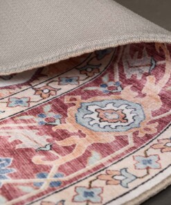 Rond Vintage buitenkleed - Valenca Fino crème/rood