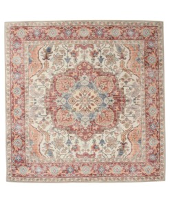 Buitenkleed vierkant Vintage - Valenca Fino crème/rood - overzicht