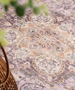 Rond Vintage buitenkleed - Valenca Fino paars/roze Rond Vintage buitenkleed - Valenca Fino paars/roze