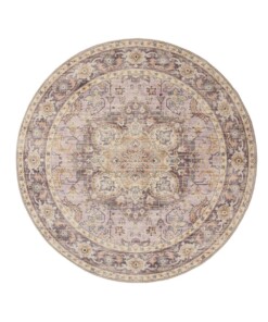 Rond Vintage buitenkleed - Valenca Fino paars/roze - overzicht