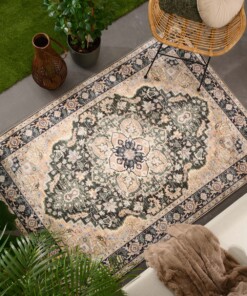 Vintage buitenkleed - Valenca Fino beige/groen - sfeer