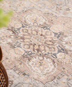 Rond Vintage buitenkleed - Valenca Fino lichtgrijs/beige Rond Vintage buitenkleed - Valenca Fino lichtgrijs/beige