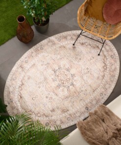 Buitenkleed ovaal Vintage - Valenca Fino lichtgrijs/beige - sfeer
