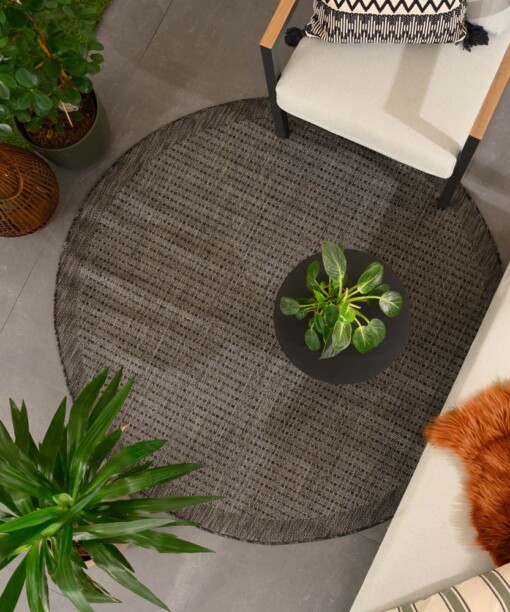 Buitenkleed rond - Coastal zwart - sfeer