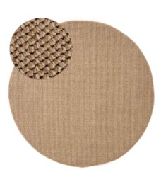 Rond laagpolig vloerkleed - Loom bruin - overzicht, thumbnail Rond laagpolig vloerkleed - Loom bruin - overzicht, thumbnail