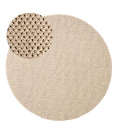 Rond laagpolig vloerkleed - Loom crème - overzicht, thumbnail Rond laagpolig vloerkleed - Loom crème - overzicht, thumbnail