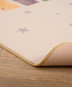 Kindervloerkleed - Joy Regenboog crème - close up, thumbnail Kindervloerkleed - Joy Regenboog crème - close up, thumbnail
