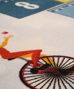 Kindervloerkleed - Joy Hinkelspel circus grijs - close up, thumbnail Kindervloerkleed - Joy Hinkelspel circus grijs - close up, thumbnail