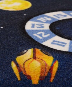 Kindervloerkleed - Joy Ruimte donkerblauw - close up, thumbnail Kindervloerkleed - Joy Ruimte donkerblauw - close up, thumbnail