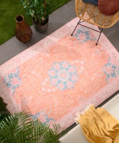 Vintage buitenkleed - Valenca Luna terra/roze - sfeer
