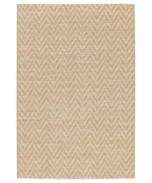 Buitenkleed zig-zag  - Corde Chevron naturel/wit - overzicht