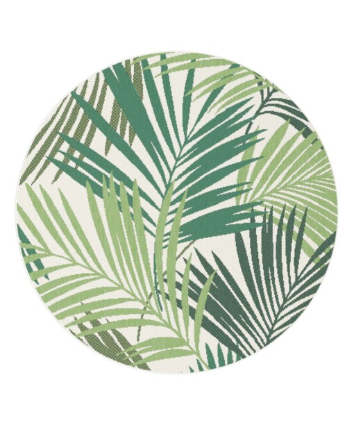 Rond buitenkleed palmbladeren - Verdant Palm groen - overzicht