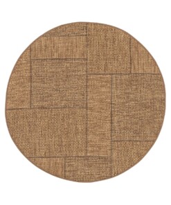 Rond buitenkleed blokken - Twill Patch bruin - overzicht