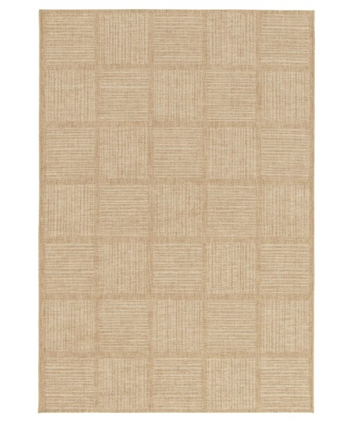 Buitenkleed blokken  - Twill Tile beige/wit - overzicht