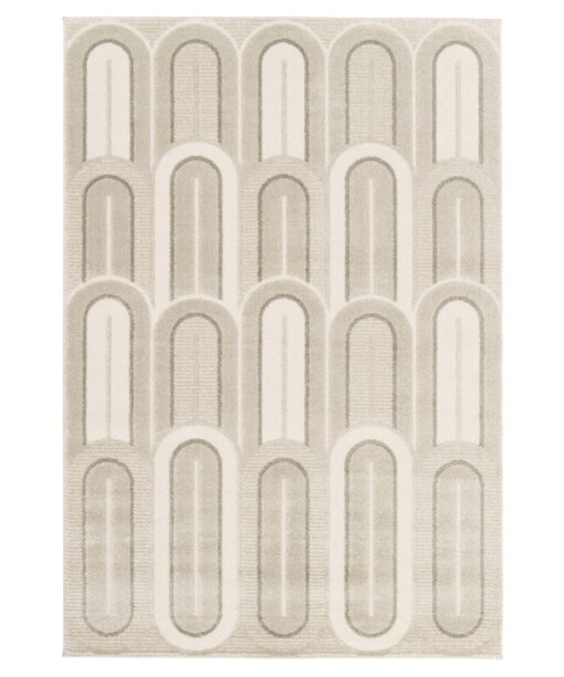 Retro vloerkleed - Forme Pavé taupe - overzicht