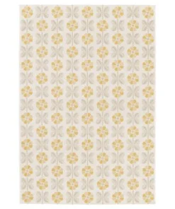 Buitenkleed bloemen - Amber Marigold beige/geel - overzicht