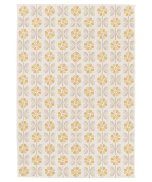 Buitenkleed bloemen - Amber Marigold beige/geel - overzicht