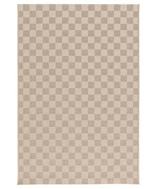 Buitenkleed - Bask Check beige/zandkleur - overzicht