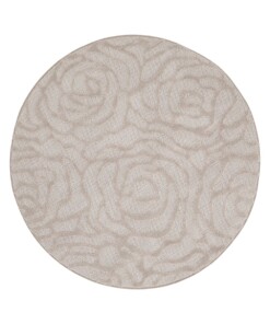 Rond vloerkleed bloemen - Elevé Pétale taupe - overzicht