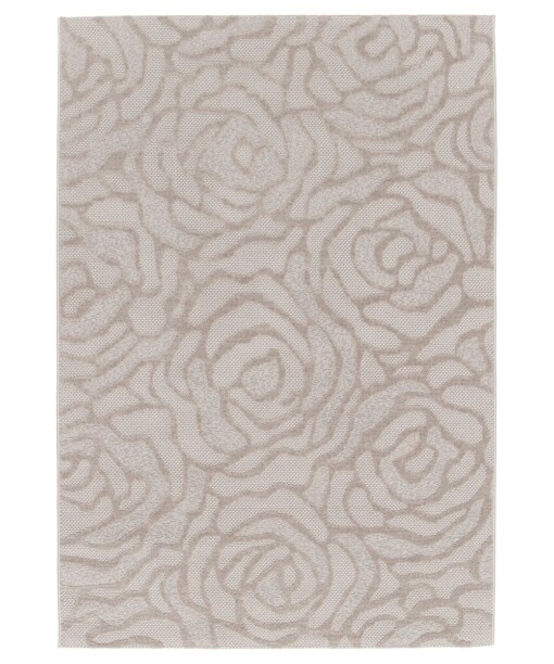 Vloerkleed bloemen - Elevé Pétale taupe - overzicht