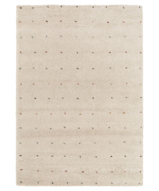 Hoogpolig vloerkleed - Dots crème/multi - overzicht
