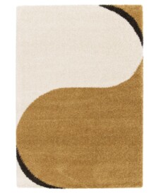 Hoogpolig vloerkleed - Mirage Éclipse ambergeel - overzicht, thumbnail