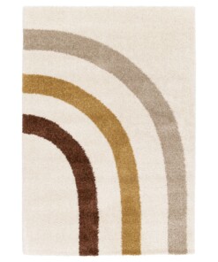 Hoogpolig vloerkleed - Mirage Rainbow ambergeel - overzicht