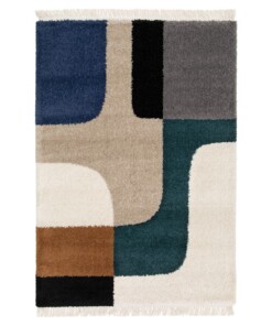 Abstract vloerkleed - Atlas Forma blauw/multi - overzicht