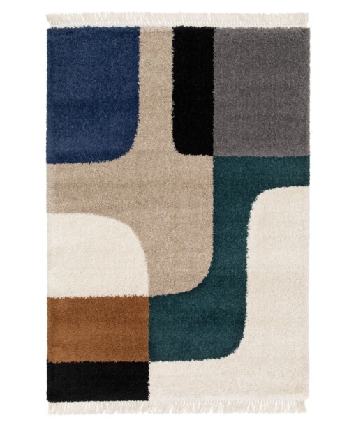 Abstract vloerkleed - Atlas Forma blauw/multi - overzicht