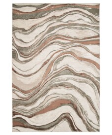 Vloerkleed marmer - Velura bosgroen/rood - overzicht, thumbnail