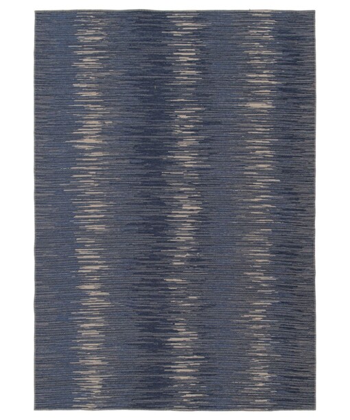 Abstract vloerkleed - Sapphire Ripple jeansblauw - overzicht