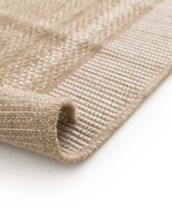 Buitenkleed ruiten - Corde Cadre naturel/wit