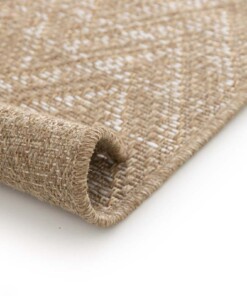 Buitenkleed zig-zag  - Corde Chevron naturel/wit