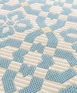 Rond buitenkleed - Bubbly Tulip turquoise Rond buitenkleed - Bubbly Tulip turquoise