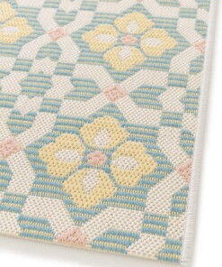 Buitenkleed - Bubbly Tulip turquoise/geel