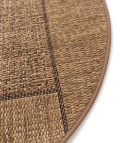 Rond buitenkleed blokken - Twill Patch bruin