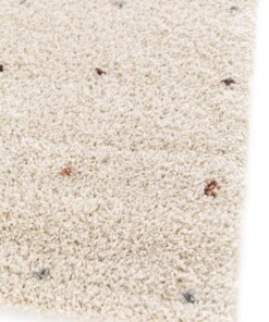 Hoogpolig vloerkleed - Dots crème/multi