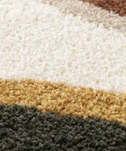 Hoogpolig vloerkleed - Mirage Rivage olijfgroen/geel