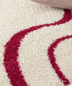 Hoogpolig vloerkleed - Mirage Méandre ivoor/framboos Hoogpolig vloerkleed - Mirage Méandre ivoor/framboos