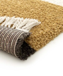 Abstract vloerkleed - Atlas Forma okergeel/groen